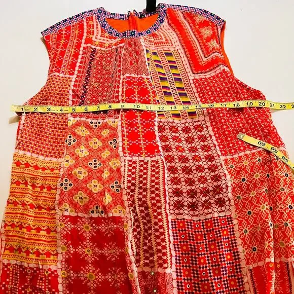 Anthropologie Tanvi Kedia Sol Patchwork Beaded Dress Size XL - Picture 7 of 9